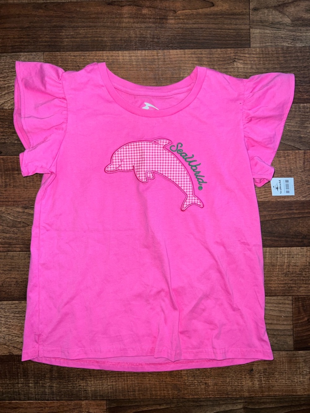 Pink Dolphin Graphic Ruffle Sleeve Kids Tee
